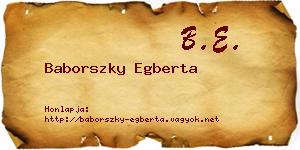 Baborszky Egberta névjegykártya