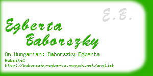 egberta baborszky business card